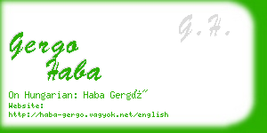 gergo haba business card
